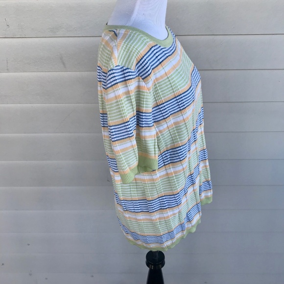 St. John Sport Knit  Striped Top T Shirt  Sweater - Picture 5 of 8